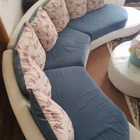 مبل u شکل  کارکرد دست دوم تمیز با جلو‌مبلی گرد|مبلمان خانگی و میز عسلی|ماکو, |دیوار