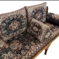 شاه نشین ترمه اصل شاهسوند قهوه ای طلاکوب