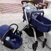 کالسکه و کریر سرمه ای رنگ، مدل mika شرکت chipolino