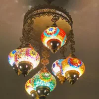 لوستر سقفی سبک‌مراکشی|لوستر و چراغ آویز|باقرشهر, |دیوار