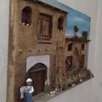 تابلو سه بعدی برجسته خونه کاهگلی در روستا|تابلو، نقاشی، عکس|کرج, گلشهر|دیوار