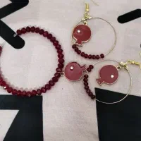 دستبند اناری و گوشواره اناری