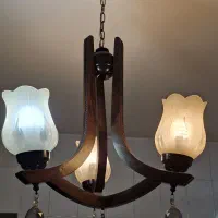 لوستر جفت چوبی