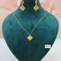 ست نقره ونکلیف آب طلا خورده