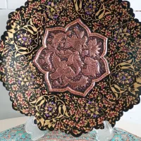 بشقاب های مسی قلم زنی