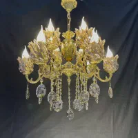 لوستر شاهان مدرن ۶شاخه ۱۲شعله/bronze loster برنجی