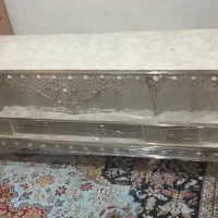 لوازم برنجی ست کامل نگین کاری شده نو آکبند..|لوستر و چراغ آویز|ساوه, |دیوار
