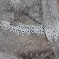 پرده توری سفید شاین دار