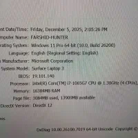 سرفیس لپتاب 3 با پردازنده i7 نسل 10 و رم 16 گیگ|رایانه همراه|تهران, شهرک غزالی|دیوار