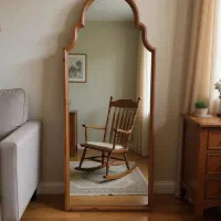 آینه دیواری قوسی چوبی گردویی