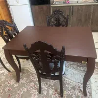 ناهارخوری چهار نفره چوبی|میز و صندلی غذاخوری|شیرود, |دیوار