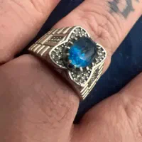 انگشتر نقره ۹۲۵ با سنگ توپاز اصل انگلیس