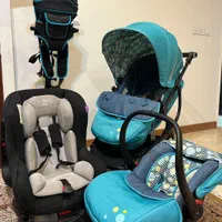 ست کامل کالسکه،کرییر،آغوشی good baby و صندلی کودک|کالسکه و لوازم جانبی|تهران, گیشا|دیوار