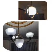 لوستر برنجی پذیرایی و آشپزخانه