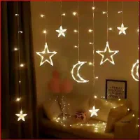 ریسه پرده توپی ماه وستاره قلب پروانه خوشه‌ای|ریسه و چراغ تزئینی|شیراز, فخرآباد (دروازه کازرون)|دیوار