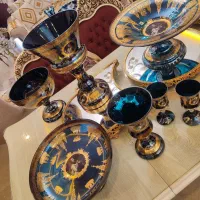 کریستال وارداتی طلاکوب ثابت رانر میوه خوری  مهاجرت|ظروف سرو و پذیرایی|قم, نخودی|دیوار