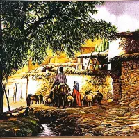 تابلو فرش.‌دست بافت خونگی . بسبار ظریف