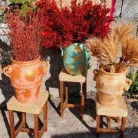 گل خشک ،دسته گندم و گلدون پتینه|گل مصنوعی|رشت, هلال احمر|دیوار