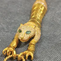 دست بند ببر نقره روکش طلا