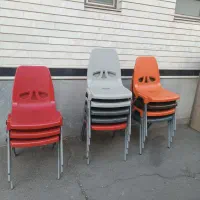 صندلی پلاستیکی و میز فلز ۴ نفره و ۶ نفره