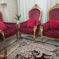 یک دست مبل استیل بسیار تمیز  همراه یه کاناپه جدا|مبلمان خانگی و میز عسلی|مشهد, کوی المهدی|دیوار
