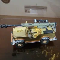 جیپ دست ساز مجسمه برنزی