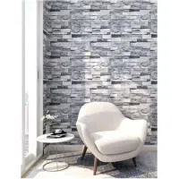 دیوارپوش فومی چسبدار آجر طوسی / کاغذ دیواری فومی