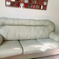 کاناپه  چرمی کرم رنگ