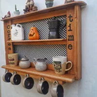 ۴ عدد شلف چوبی دیواری|کتابخانه، شلف، قفسه‌های دیواری|تهران, راه آهن|دیوار