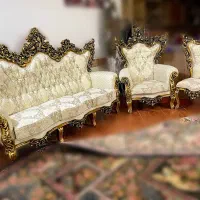 فروش مبل سلطنتی(استیل)پارچه ترک/کاملا نو|مبلمان خانگی و میز عسلی|جیرفت, |دیوار