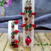 ست دستبند و گردنبند مادر(سنگ کوارتز هندوانه)طبیعی|جواهرات|تهران, گلستان (شهرک راه آهن)|دیوار