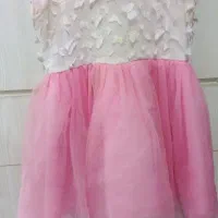 پیراهن دخترانه باله سفیدوصورتی شیک