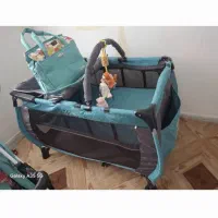 ست تخت خواب و کالسکه و ساک کودک