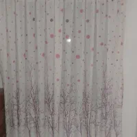 پرده حریر گلدار