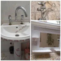 ست کامل روشویی و شیرآلات دستشویی و حمام و آینه