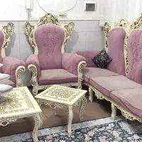 مبل سلطنتی 7نفره بسیار خوب تازه نشیمن هاش پر کردم|مبلمان خانگی و میز عسلی|قم, سید معصوم|دیوار