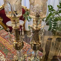 دو عدد شمعدانی برنز