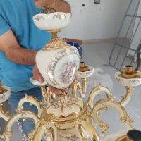 لوستر تمام برنج هشت شاخه|لوستر و چراغ آویز|ساوه, |دیوار