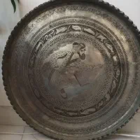 فروش سینی مسی قلم زنی عتیقه صد ساله
