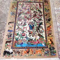 ، قالی تمام ابریشم ذرع و نیم|فرش|قم, نیروگاه|دیوار