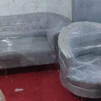 دو سرویس مبل صدفی هشت نفره طوسی نوع مناسب جهزیه|مبلمان خانگی و میز عسلی|زابل, |دیوار