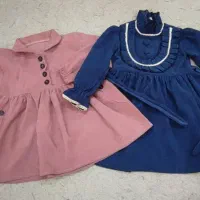 پیراهن مخمل کبریتی سایز۴۰مناسب یک سالو نیم تا۳سال