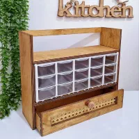 باکس 15کشو ادویه شلف دار با کشو حصیری