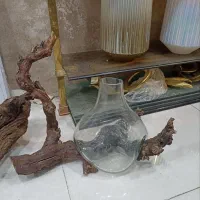 گلدان شیشه ای با پایه ی مو انگور|صنایع دستی و سایر لوازم تزئینی|بومهن, |دیوار