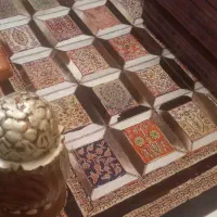 فرش چهل تیکه چرمی-ماشینی قدیمی|گلیم، جاجیم، گبه|تبریز, |دیوار