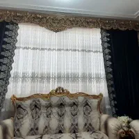 پرده مخمل سرمه ای ترک