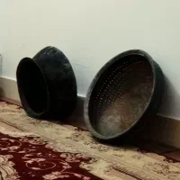 دیگ و آبکش مسی عتیقه قدمت دار