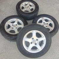فروش 4 حلقه رینگ و لاستیک بارز سایز 14