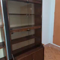 فروش کتابخونه تمام چوب و ویترین زیبا و کاربردی