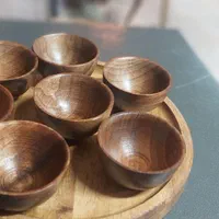 پیاله چوبی مینیاتوری چوب گردو برای کنار چایی|ظروف سرو و پذیرایی|اصفهان, شاهزید|دیوار